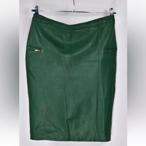 Leather Malene Birger Green Midi Skirt Green Emerald
